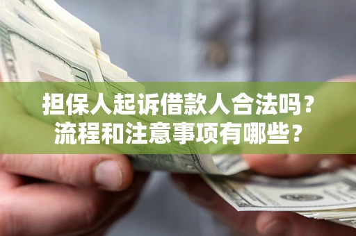 武汉担保人起诉借款人合法吗？流程和注意事项有哪些？