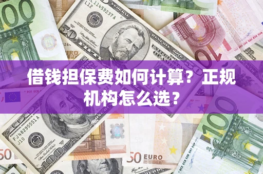 武汉借钱担保费如何计算？正规机构怎么选？