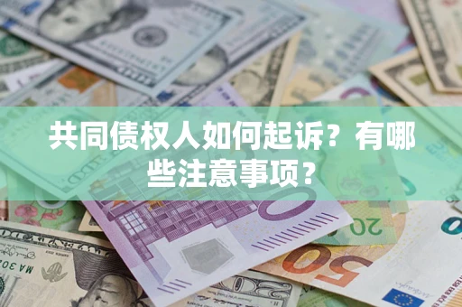 武汉共同债权人如何起诉？有哪些注意事项？